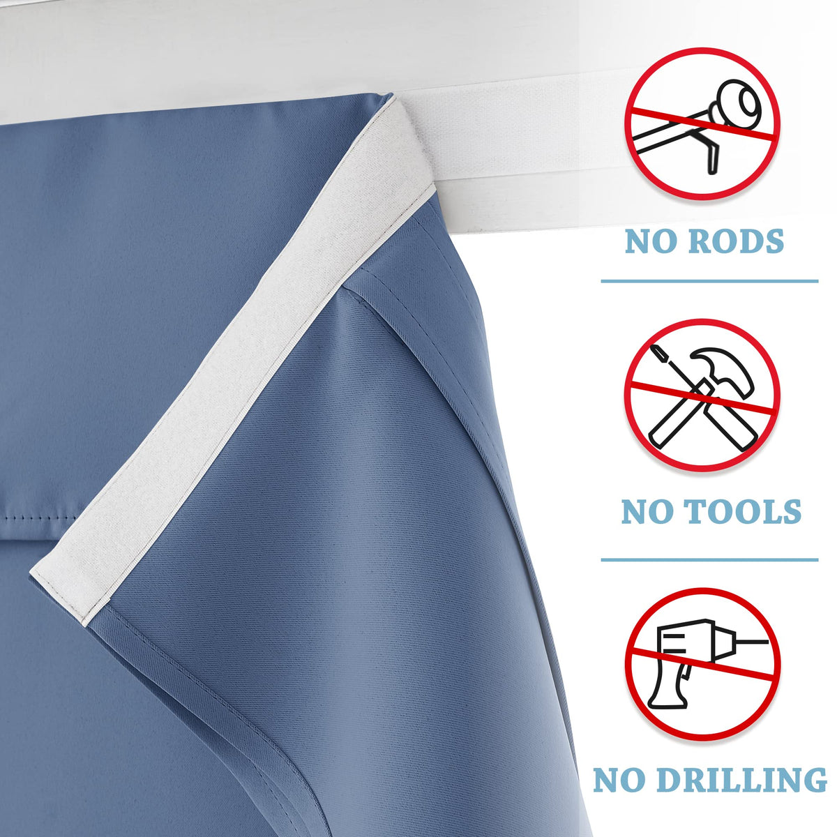 Blackout French Door Curtain (Stone Blue / 26"W x 69"L (Pack of 1))