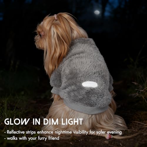 3 Pack Dog Sweater Clothes for Small Dogs Girls Boys Christmas (Grey+Blue+Navy / S (5.5-8.8lbs))