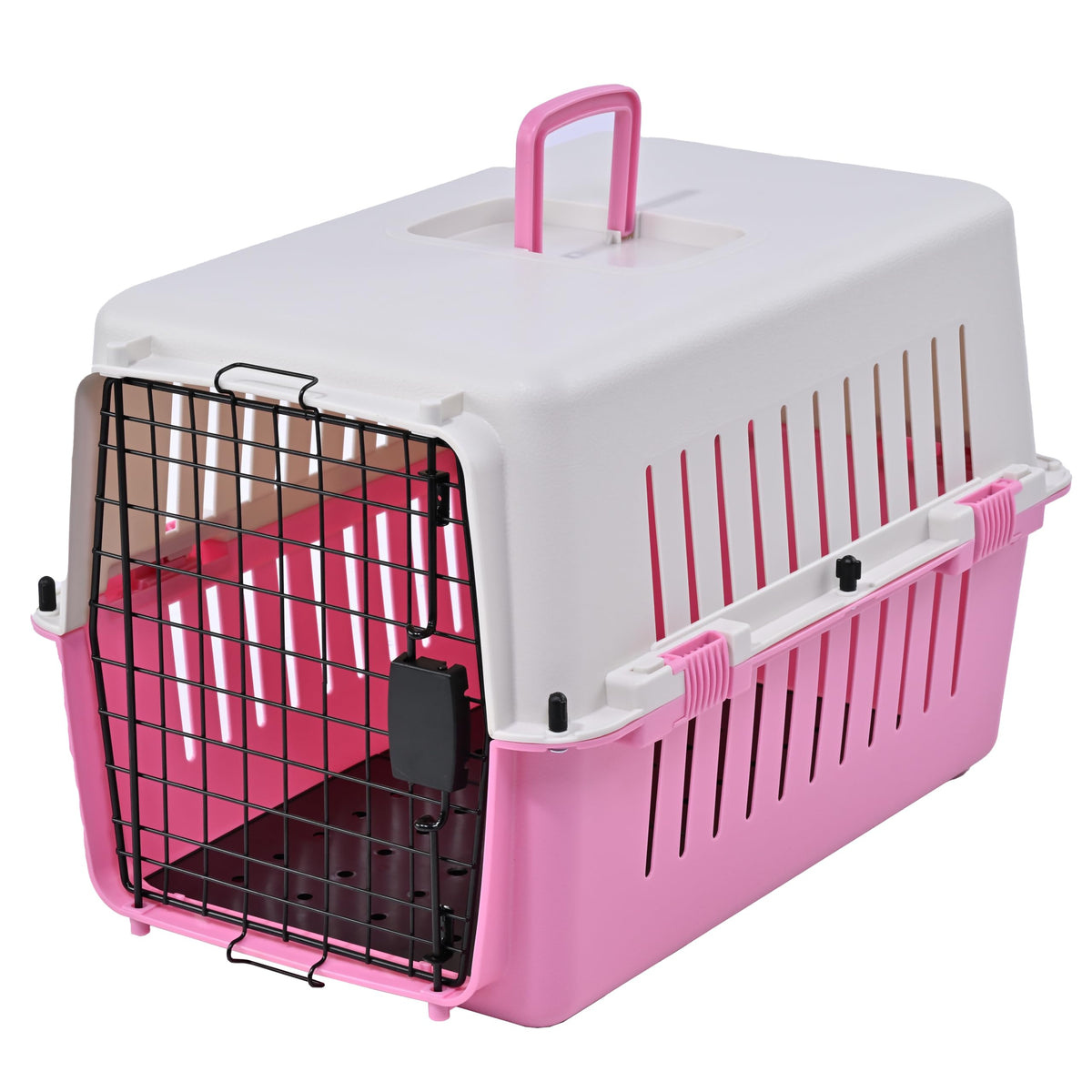 Hard Sided Pet Carrier for Cats and Small Dogs (Pink / 24.0"L x 15.7"W x 15.4"H)