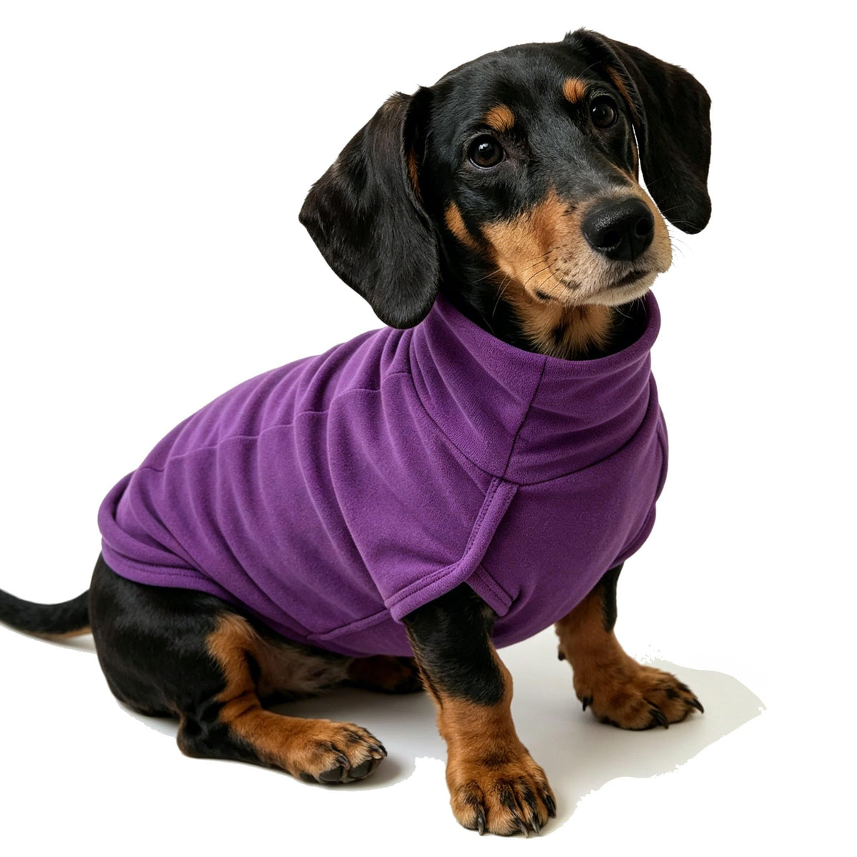 Turtleneck Dog Shirt Embroidery Soft Dog Sweatshirt Stretchy Striped Puppy Pullover (Pur SLS / X-Large)