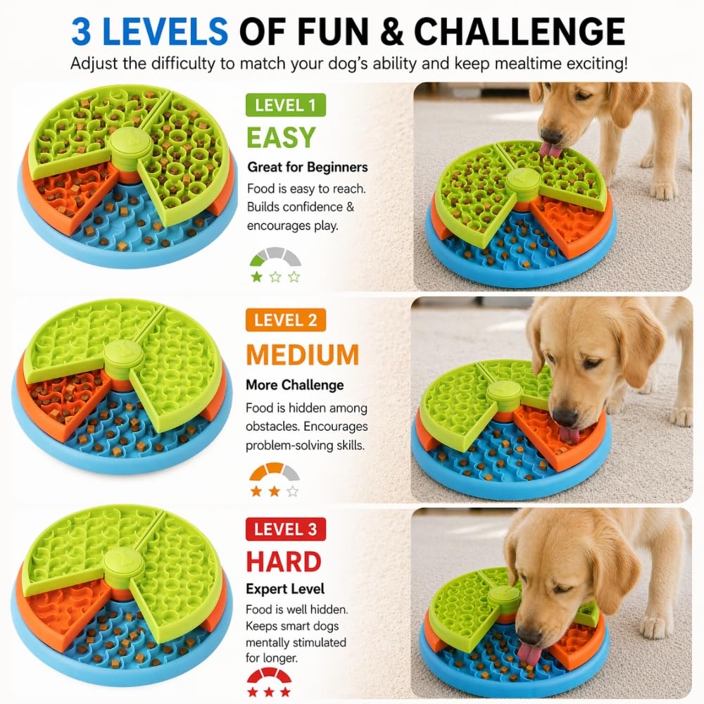 3 Level Slow Feeder Dog Bowls