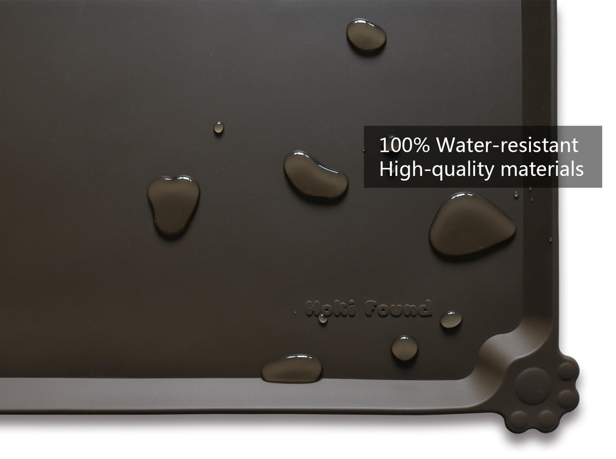 XX Large Silicone Pet Food Mats Tray (28" x 26" / Coffee)