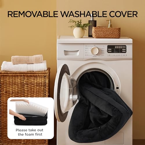 Orthopedic Dog Bed for Large Dogs (Black / 35"l X 25"w X 6.5"th)