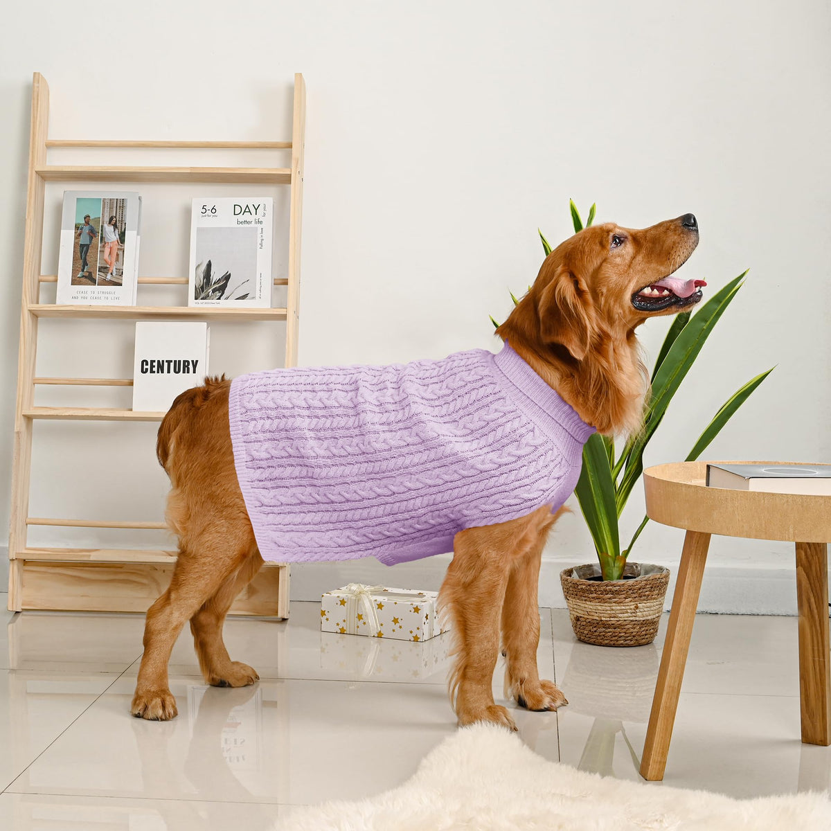 Dog Sweater 2 Pack for Large Dogs (Pink & Purple / XXXX-Large)