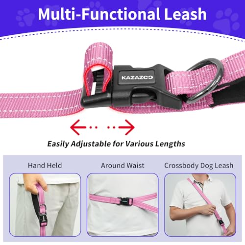 Hands Free Dog Leash by Kazazoo (Pink / L)