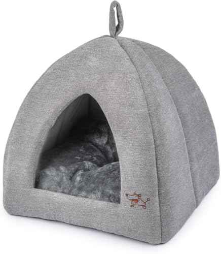 Cat Bed for Indoor Cat (Gray (Tent) / 20" x 20" x H:22")