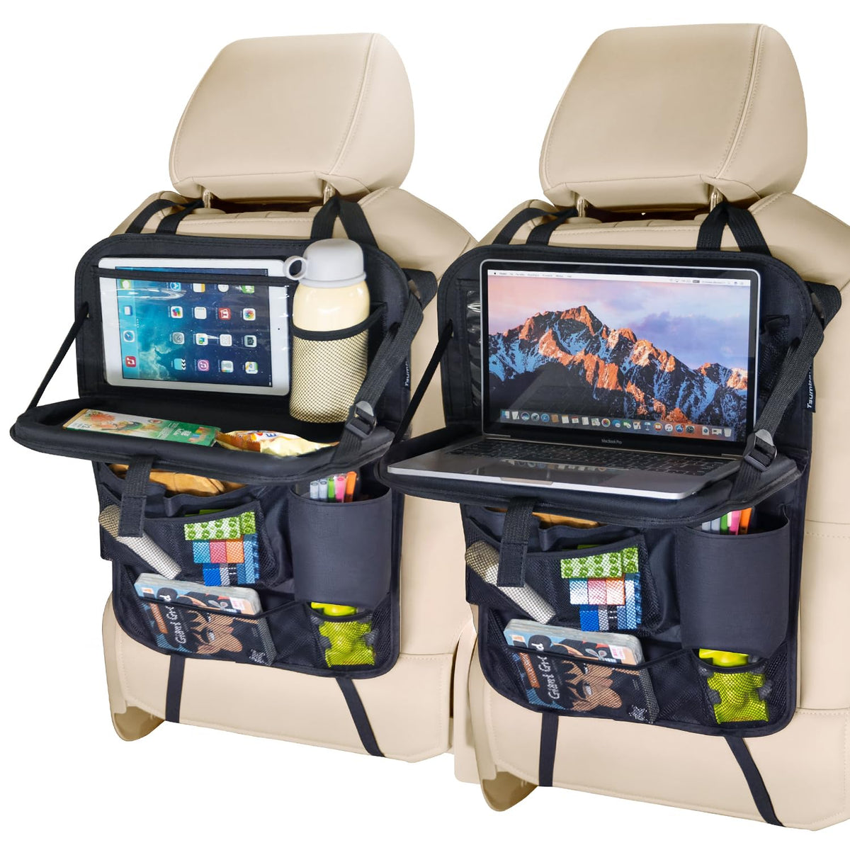 Backseat Car Organizer with Foldable Tray