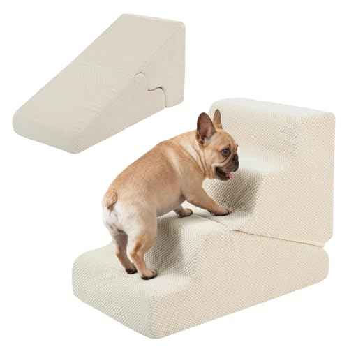 Dog Ramp for Bed (Beige / Standard 4 Step)