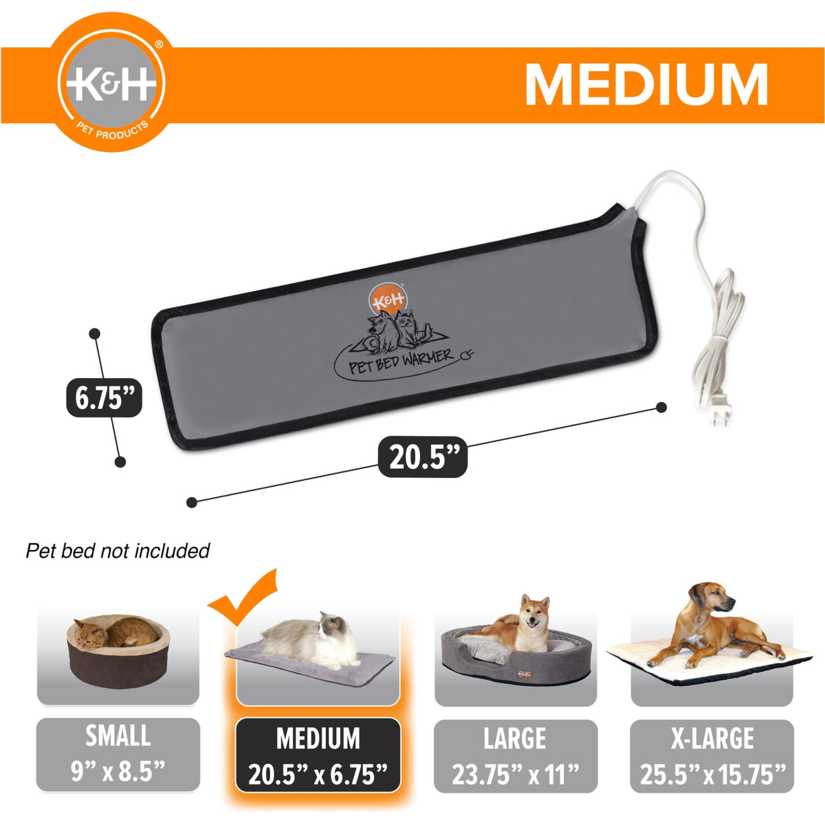 K&H Pet Bed Warmer (Gray / Medium)
