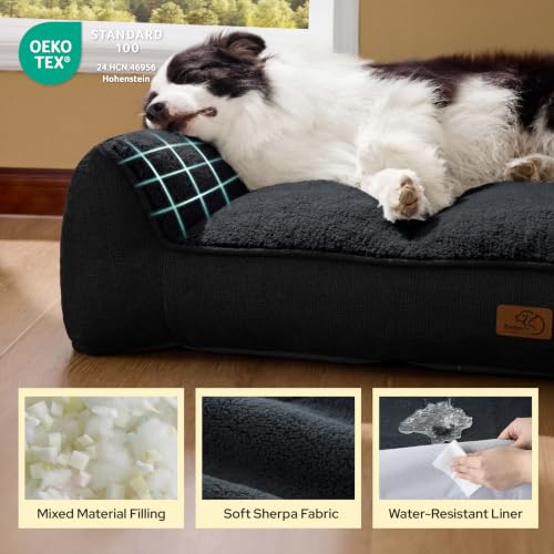 SupportMax® Extra Thick Orthopedic Dog Beds Large Sized Dog (Black / 38"l X 28"w X 8.5"th)