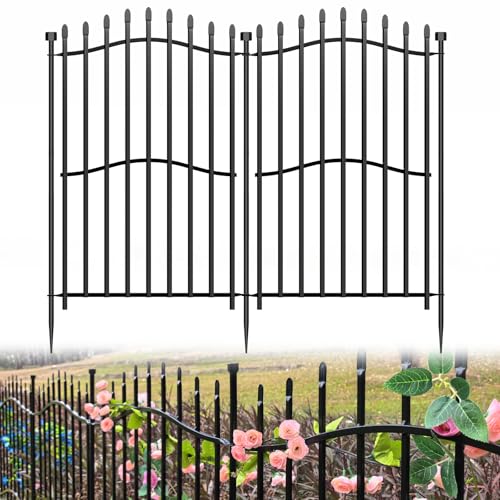No Dig Garden Fence 40" H x 22.5'L Decorative Yard Dog Outdoor Panels (40 in(H) X 22.5 ft(L))