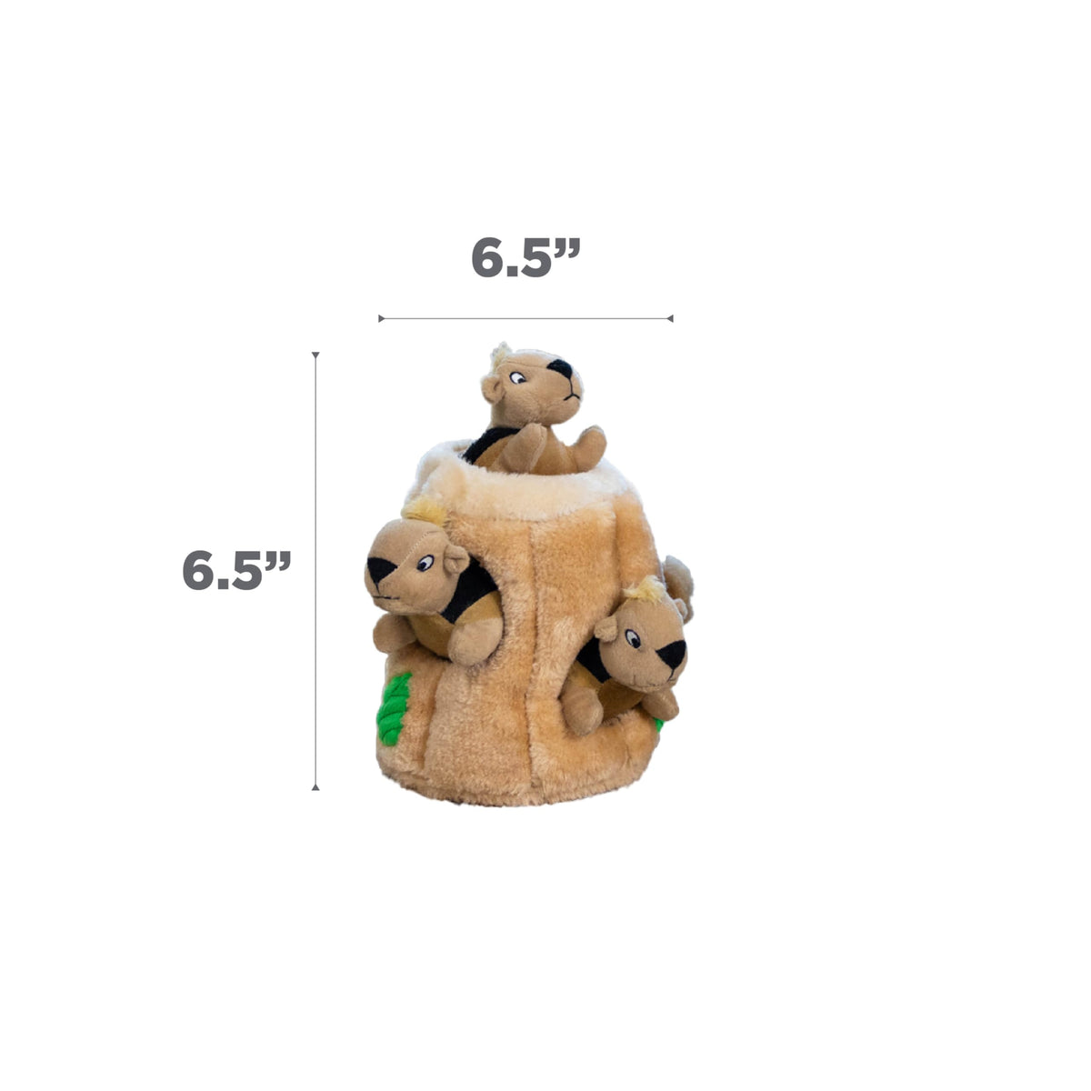 Hide-A-Squirrel Plush Squeaky Dog Toy, Medium, 6.5" x 6.5"