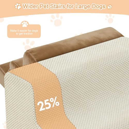 Dog Ramp for Bed (Beige / EXtra Wide 4 Step)
