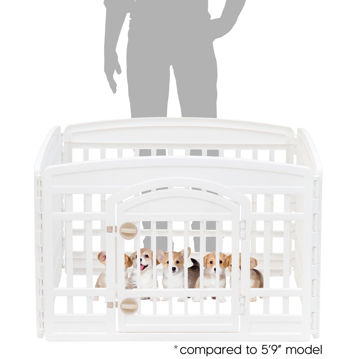 4 Panel Dog Playpen (4 Panel - 24" H / White)