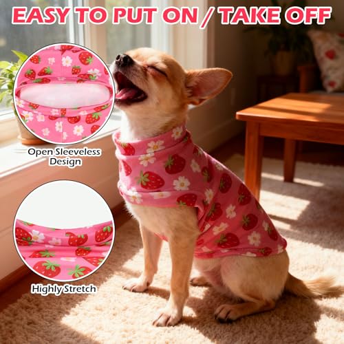 Cat Sweater Warm Fleece Pet Clothes for Cats Only (Strawberry Pink / Large)