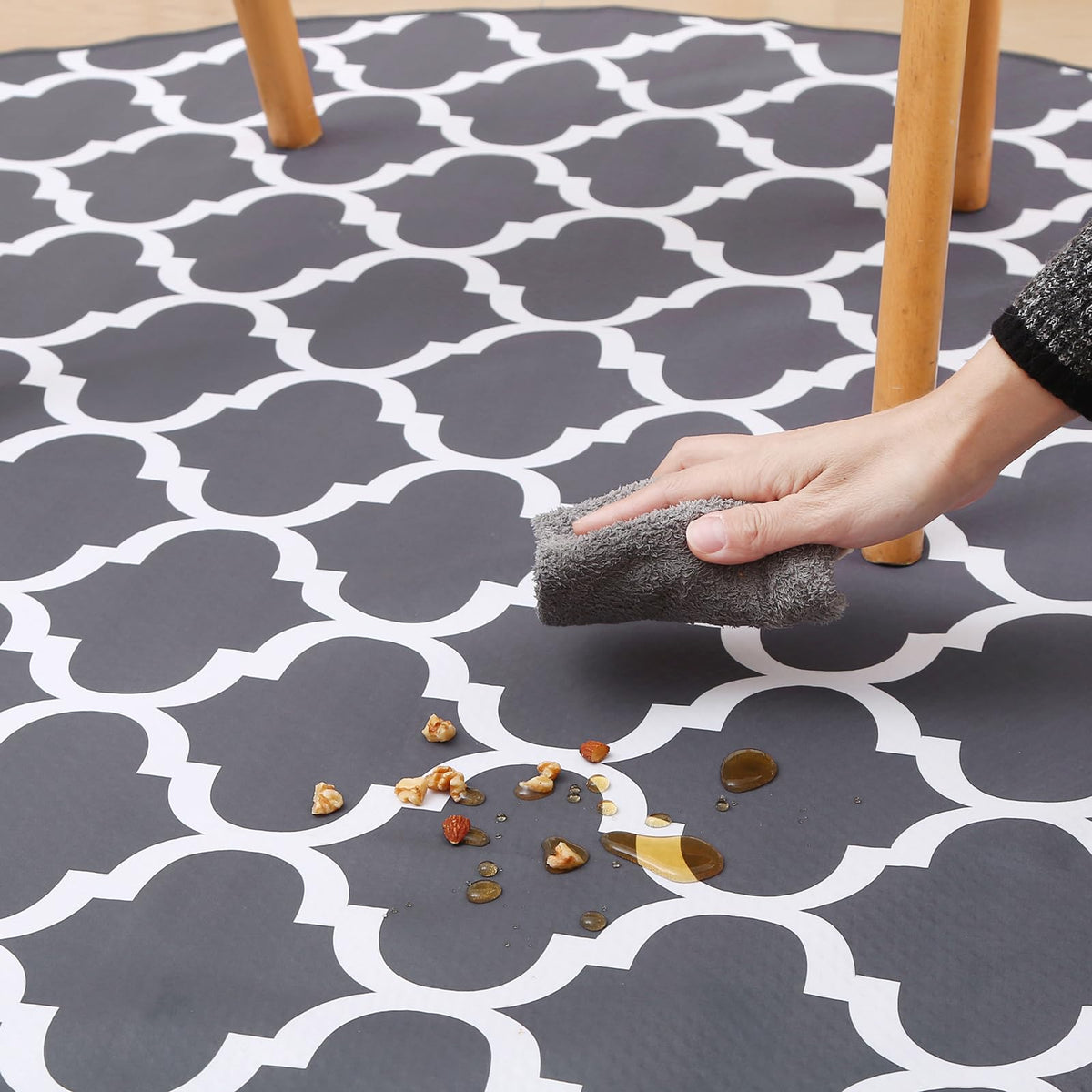 Splat Mat for Under High Chair (Round Lattice)