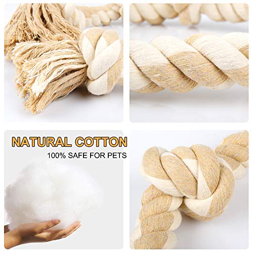 Dog Rope Toys for Aggressive Chewers (White-5 knots / Large)