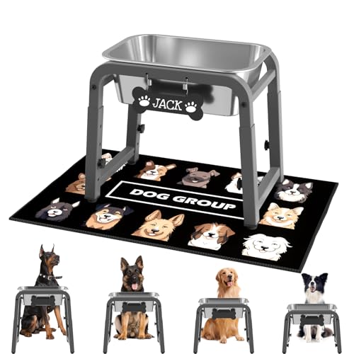 1.2 Gallon Elevated Dog Water Bowl (Grey-1.2 GAL / Height: 10.4-15.2")