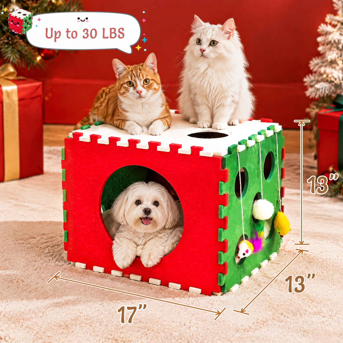 41 Pcs Christmas Cat Toys for Indoor Cats (Neutral)