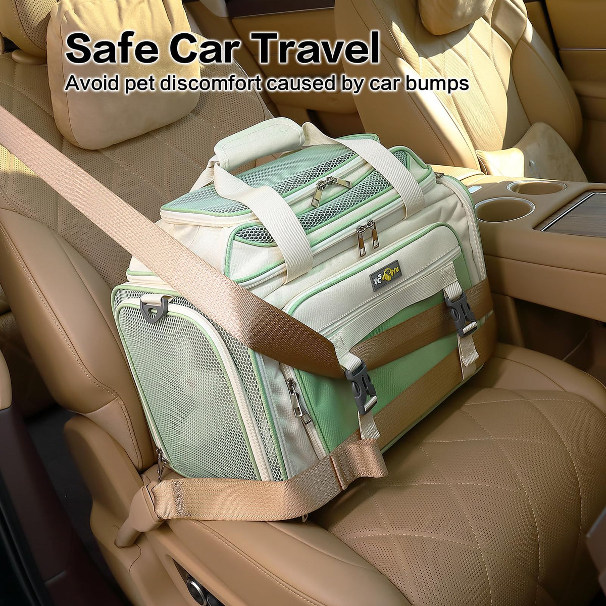 Pet Carrier with Wheels for Small Dog and Cat (grayish black)