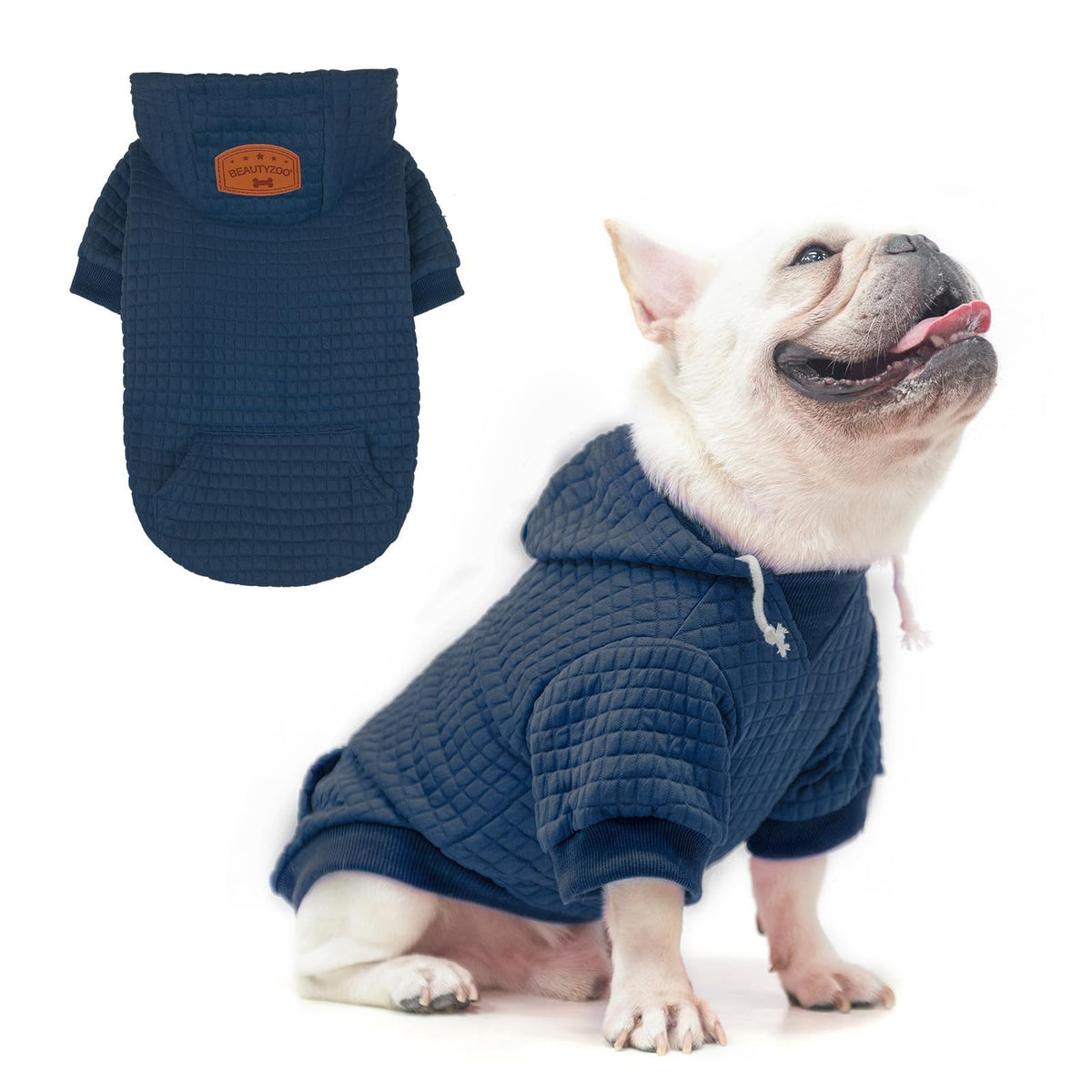 Dog Hoodies Sweater for Medium Dogs (Navy Blue / M (Back: 16",Chest: 22", Neck: 13"))