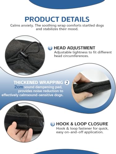 Dog Ear Cover (Dark Gray / M(Head Size:14-19",Rec. Weight 39–66 lbs))