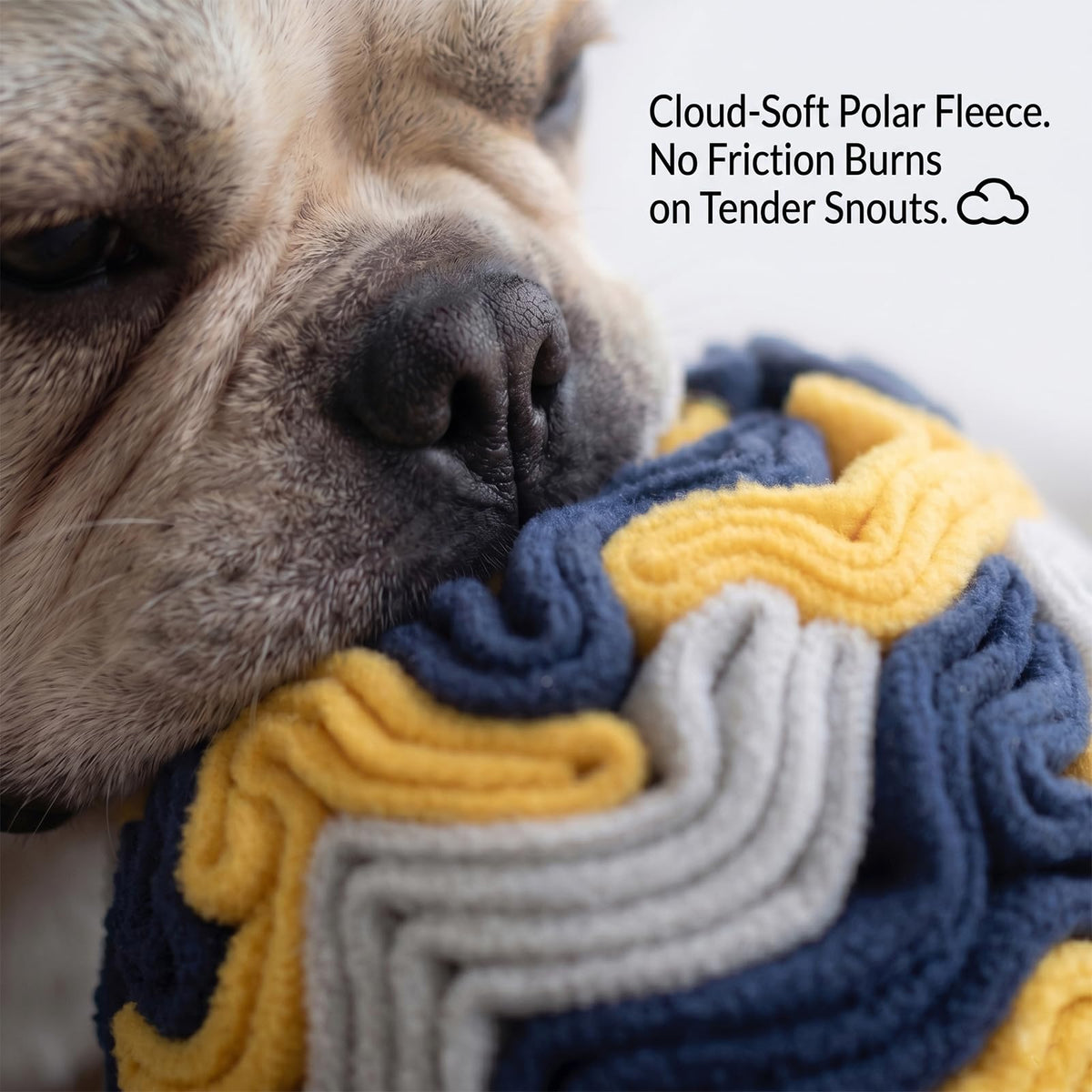 Snuffle Ball for Dogs (Navy&Yellow / Medium)