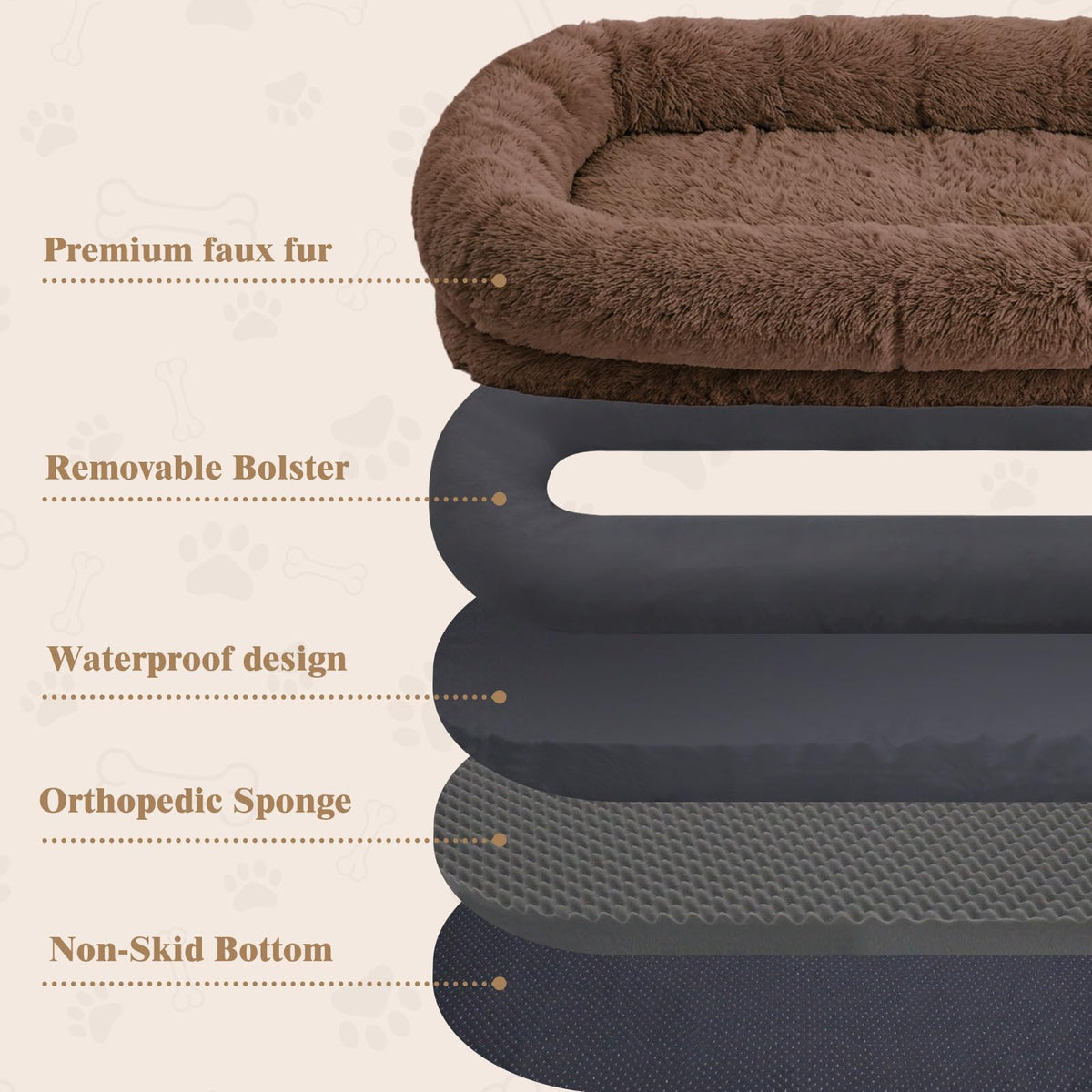 Human Dog Bed for Adult (71.0"L x 45.0"W x 12.0"Th / Coffee)