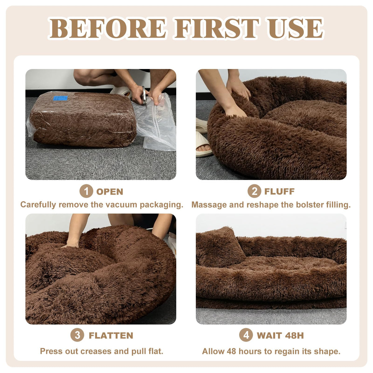Human Dog Bed for Adult (71.0"L x 45.0"W x 12.0"Th / Coffee)