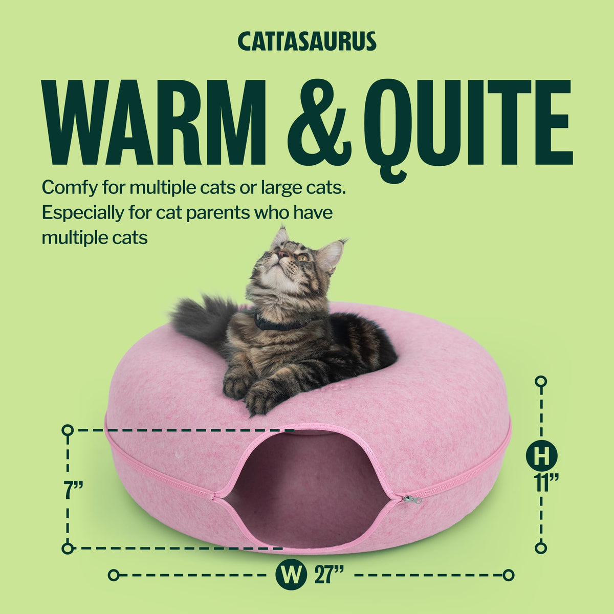 Peekaboo Cat Cave Donut for Multiple & Large Cats up to 30 (Pink / Jumbo)