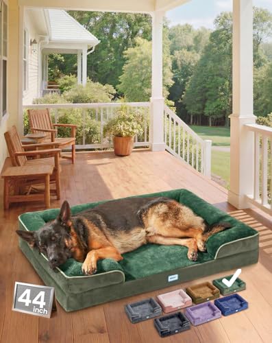 Orthopedic Extra Large Dog Bed Couch (44" x 29" x 7" / 04-Green)