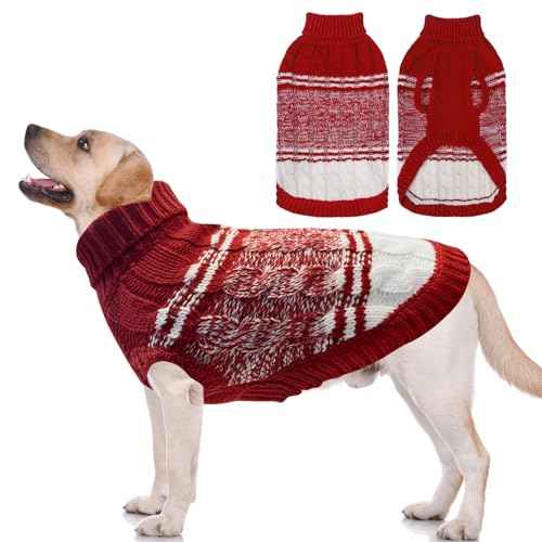 Dog Sweaters for Large Dogs Girl Boy (Large / #1 Red)