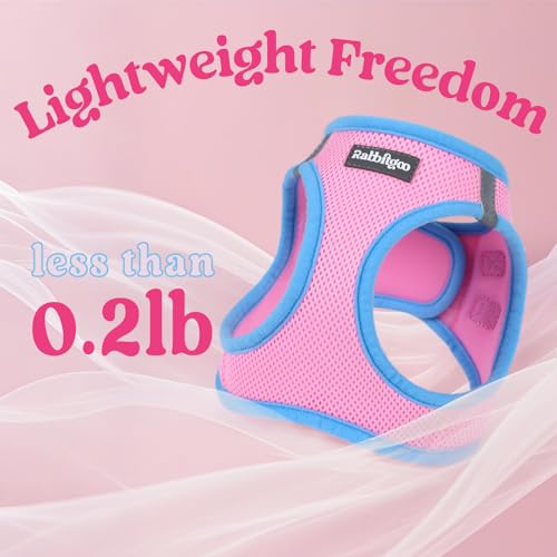Dog Harness Small Sized and Leash Set (Pink & Blue / L (Chest: 18.2"-20.5"))
