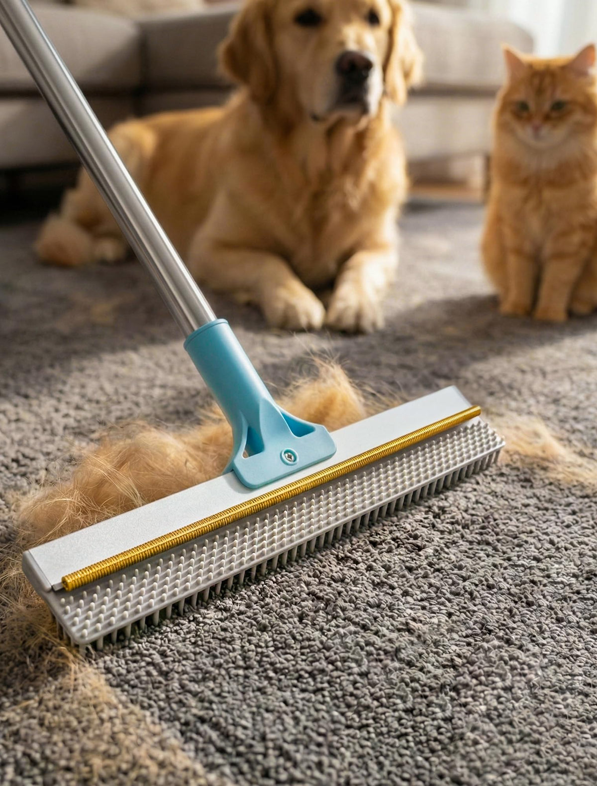 Carpet Rake for Pet Hair Removal (B: Blue)