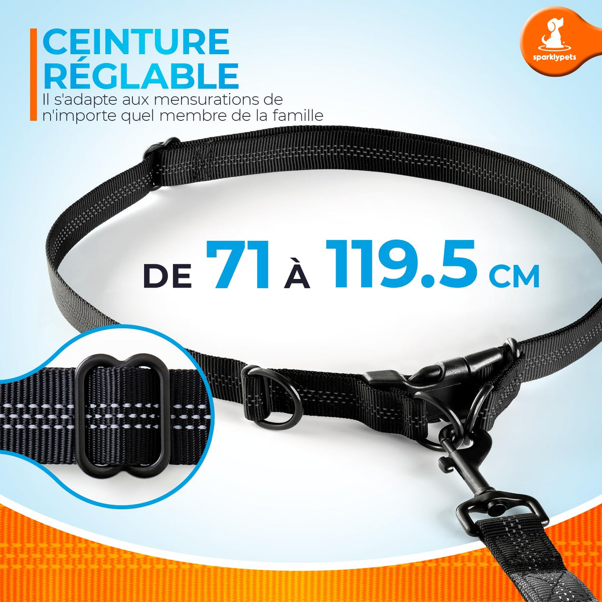 Hands Free Dog Leash (Gray / 1 dog M/L)