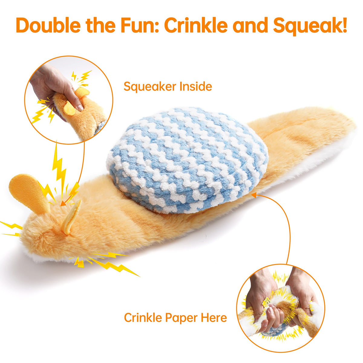 Squeaky Dog Toys (5 pcs Crinkle Plush Dog Toy)