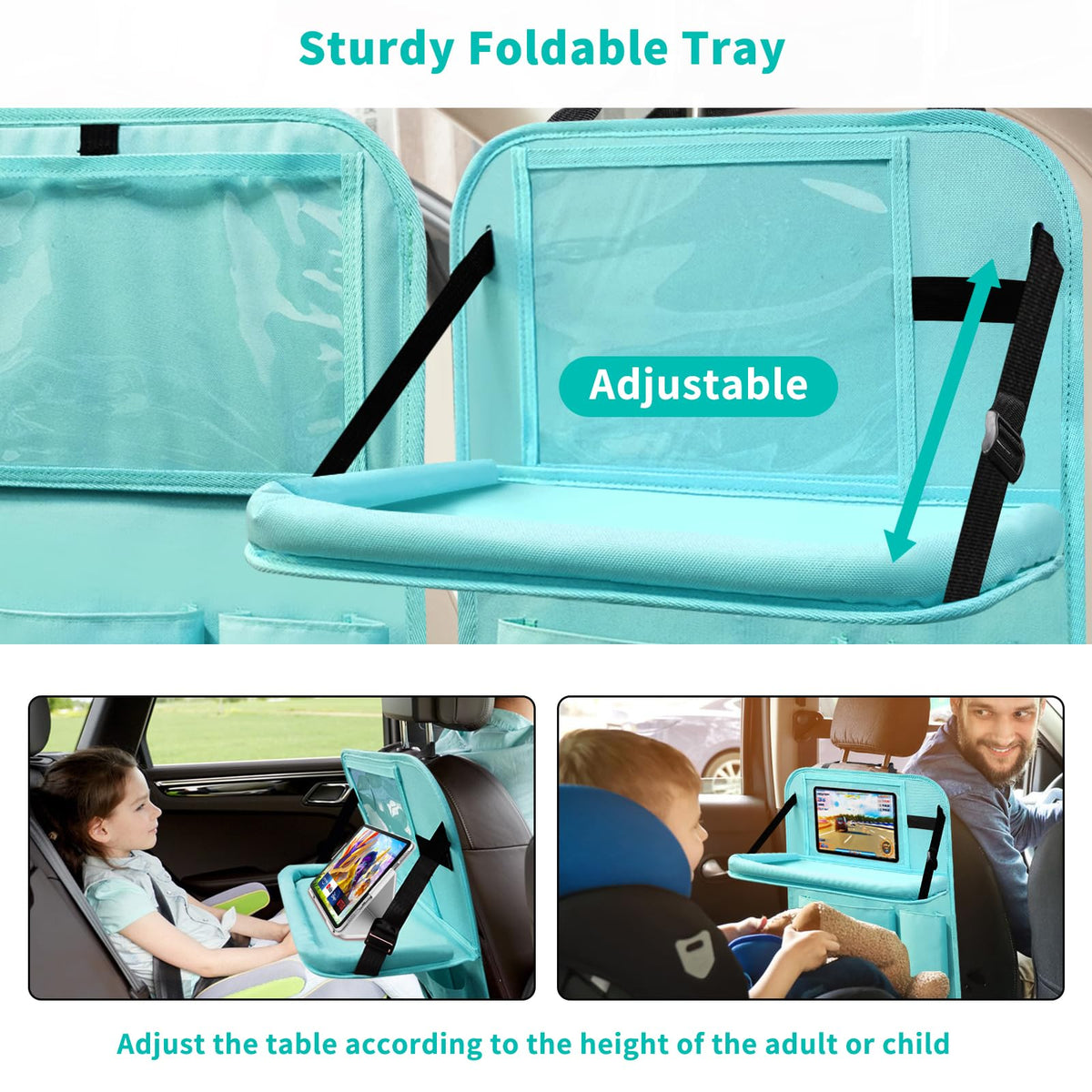 Backseat Car Organizer with Tablet Holder (2Pack / Blue)