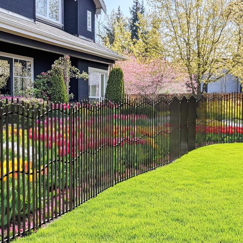 No Dig Garden Fence 40" H x 22.5'L Decorative Yard Dog Outdoor Panels (40 in(H) X 22.5 ft(L))