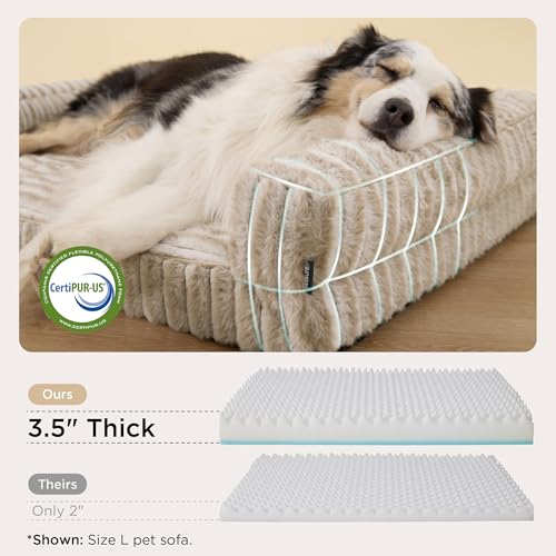 ComfyFleece® Memory Foam Orthopedic XL Dog Bed with Sides 42" (Amphora / 42.0"l X 30.0"w X 7"th)