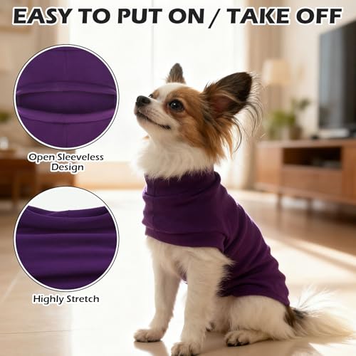 Cat Sweater Warm Fleece Pet Clothes for Cats Only (Purple / Large)