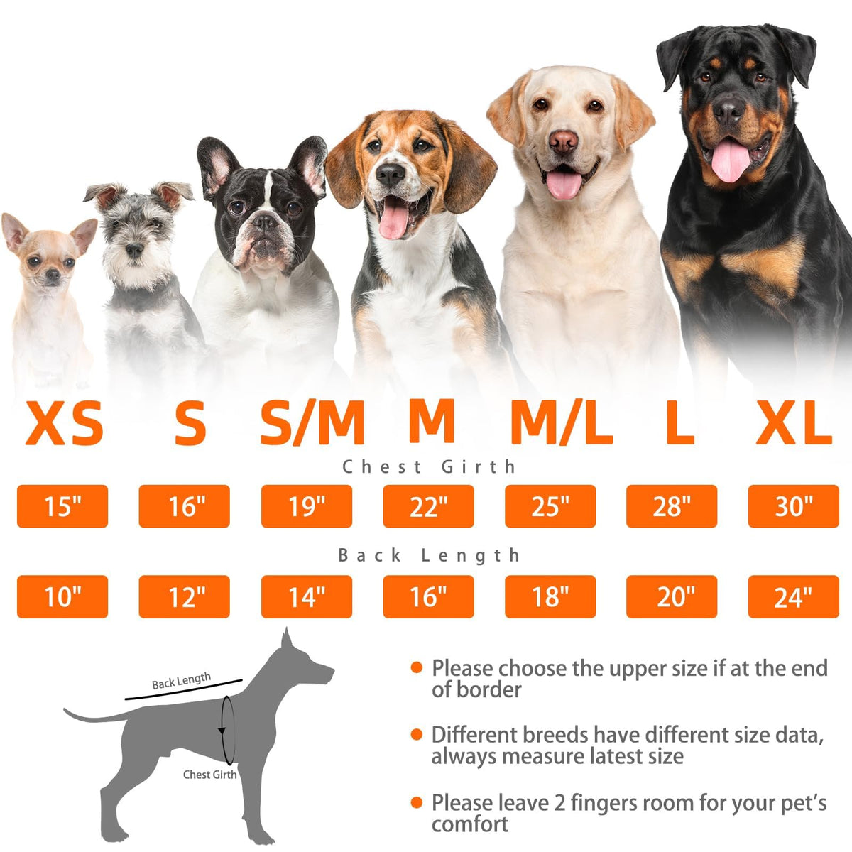 Dog Sweaters for Large Medium Small Dogs (L - Chest 28", Back 20" / Orange)