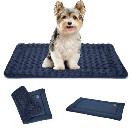 Dog Crate Pad for 24"x18" Dog Crate (Navy / S (24"x16.1"x1.1"）)