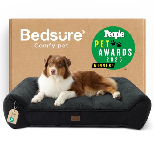 SupportMax® Extra Thick Orthopedic Dog Beds Large Sized Dog (Black / 38"l X 28"w X 8.5"th)