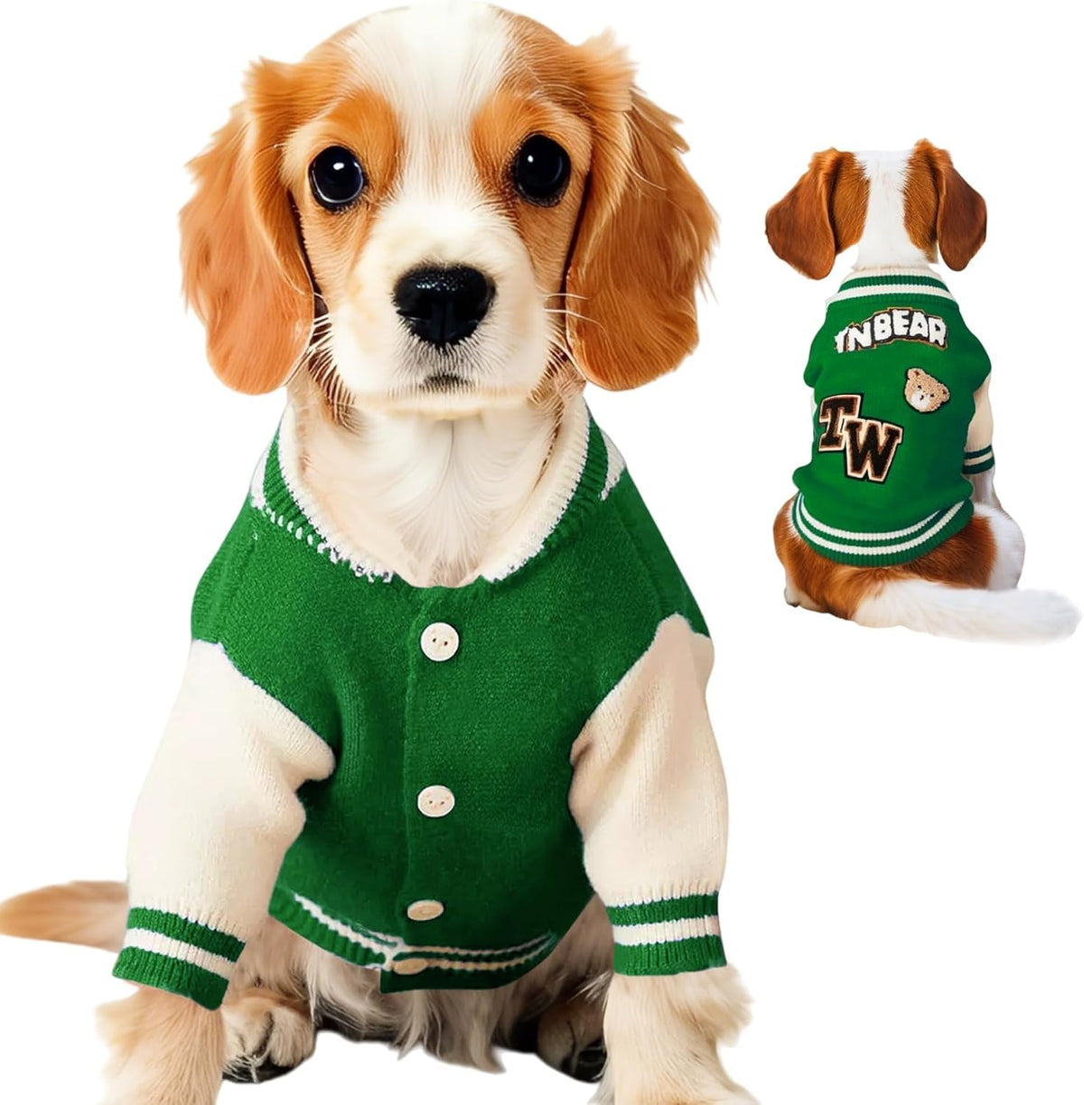 Dog Sweaters for Small Dogs (Green / X-Large(12-17lbs))