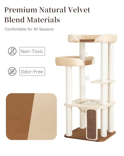 53" Cat Tree Tower for Large Cats (White 53'')