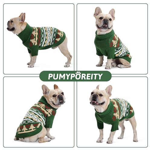 Ugly Christmas Dog Sweater with Leash Hole (X-Small / Green)