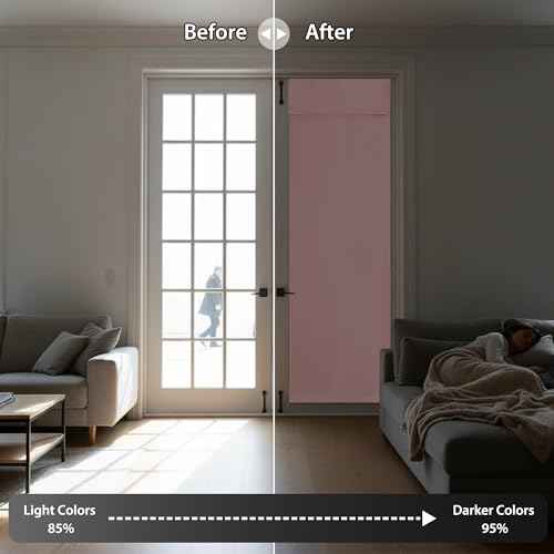 Blackout Door Curtains 80 inch Length (Orange Pink / 26"W x 80"L (Pack of 1))