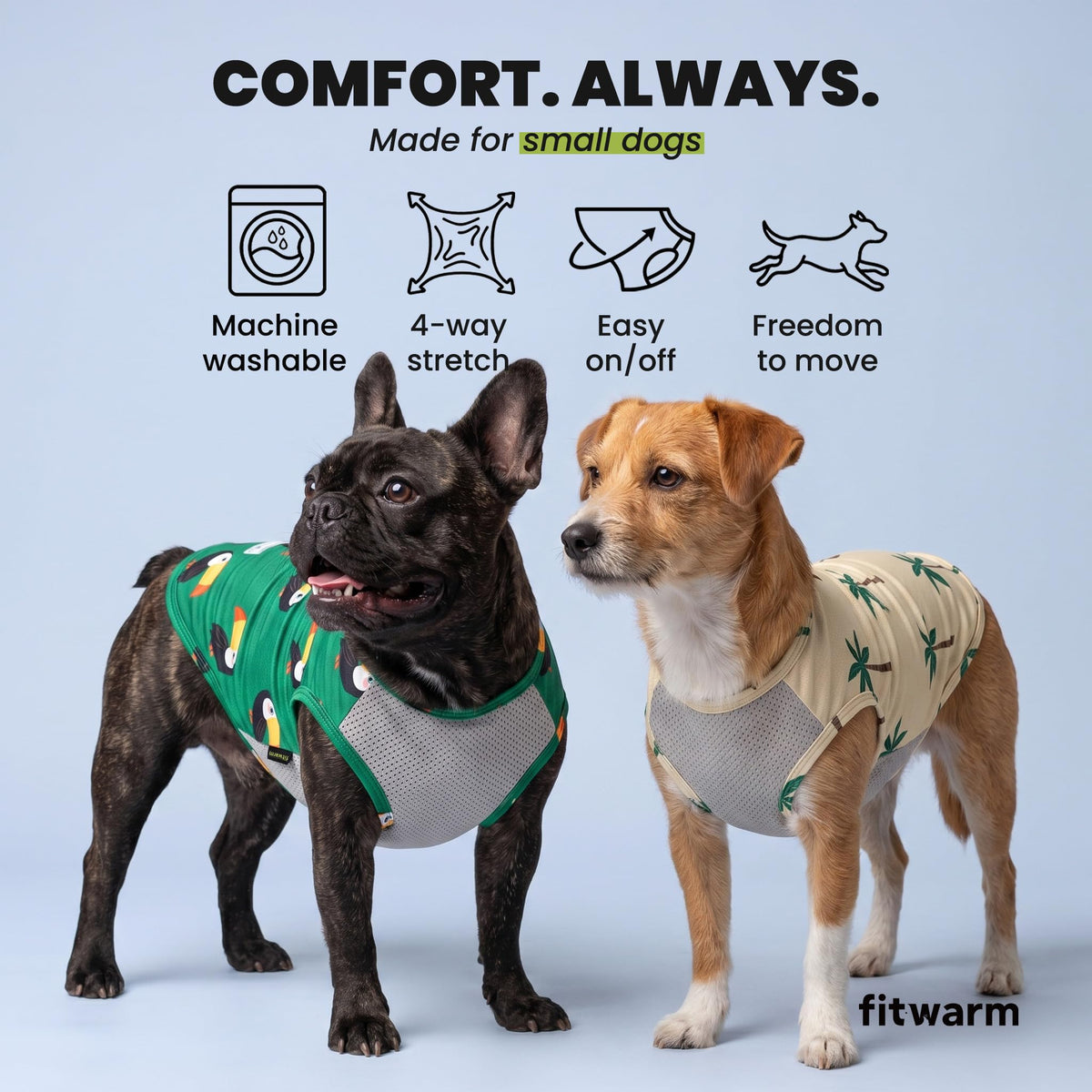 2 Pack Toucan & Palm Tree UPF 50+ Sun UV Protection Dog Shirt (X-Large / Toucan & Palm Tree)