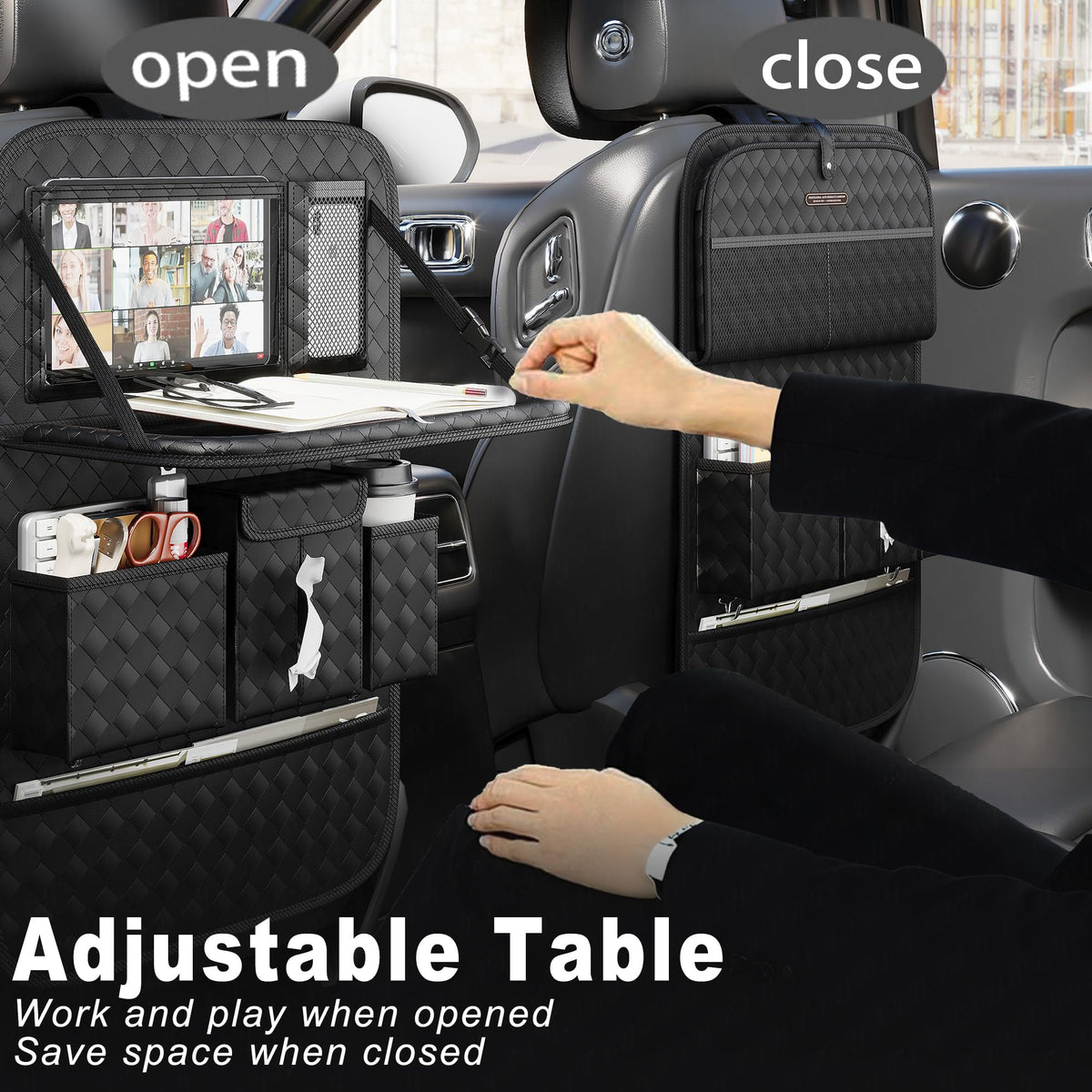 Car Seat Organizers (Woven Black / 1 Pcs)