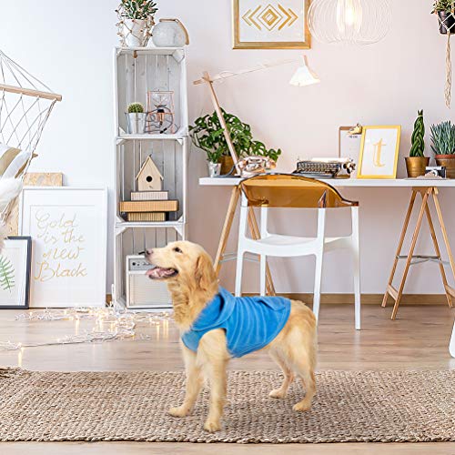 Fleece Dog Hoodie with Pouch (Small / Blue)